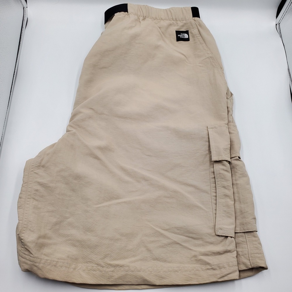 The North Face Mens XL Tan Nylon Cargo Shorts Belted Hiking Utility Outdoor